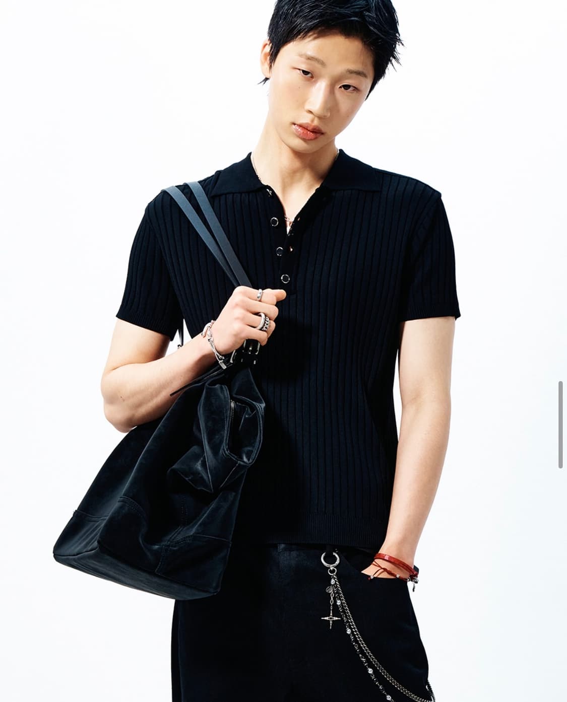 알렌느 리브드 폴로 니트 블랙 2사이즈 상품이미지1