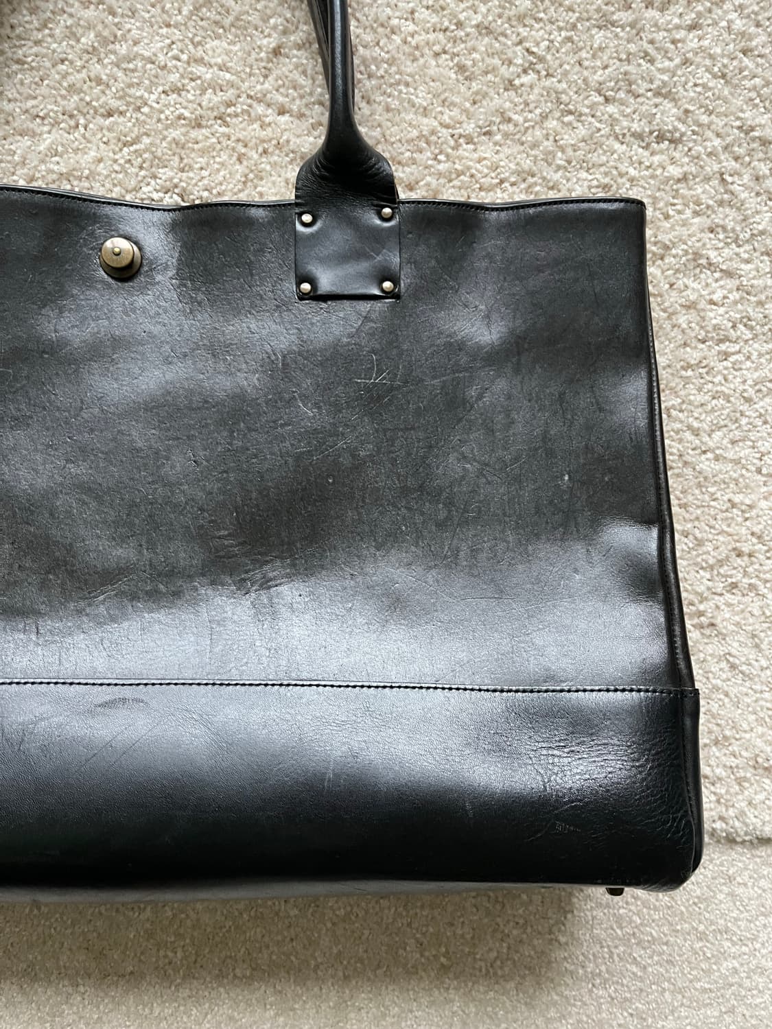 다츠노시 핸드메이드 레더 토트백 상품이미지5