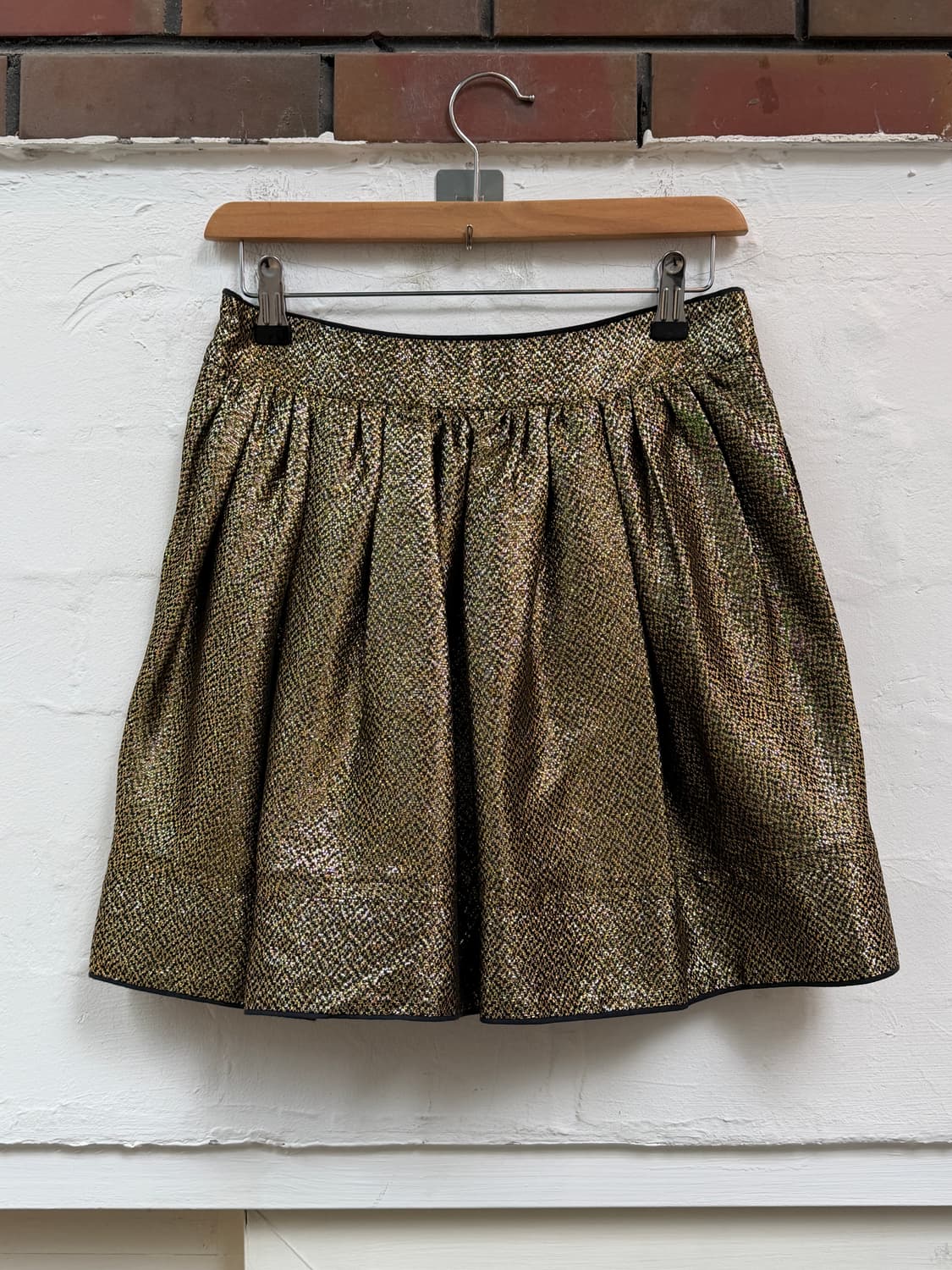 See by Chloe 골드 메탈릭 플리츠 미니 스커트 I38 상품이미지7