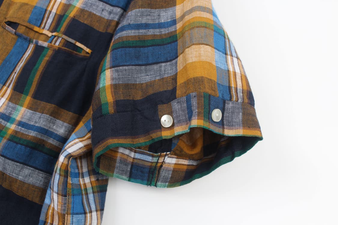 BEAMS PLUS Plaid Flax Italian Collar Shi 상품이미지5