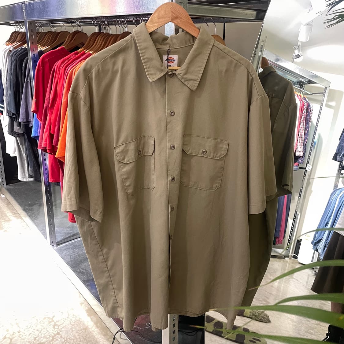 (3XL) Dickies 디키즈 반팔 워크 셔츠 베이지 상품이미지2