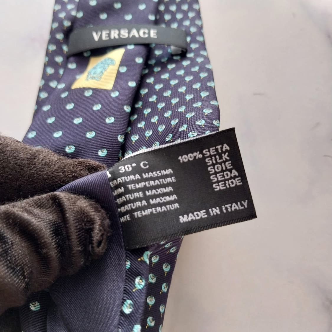 베르사체 실크 메두사 플라워 넥타이 8.9cm A+등급 K1852 상품이미지10