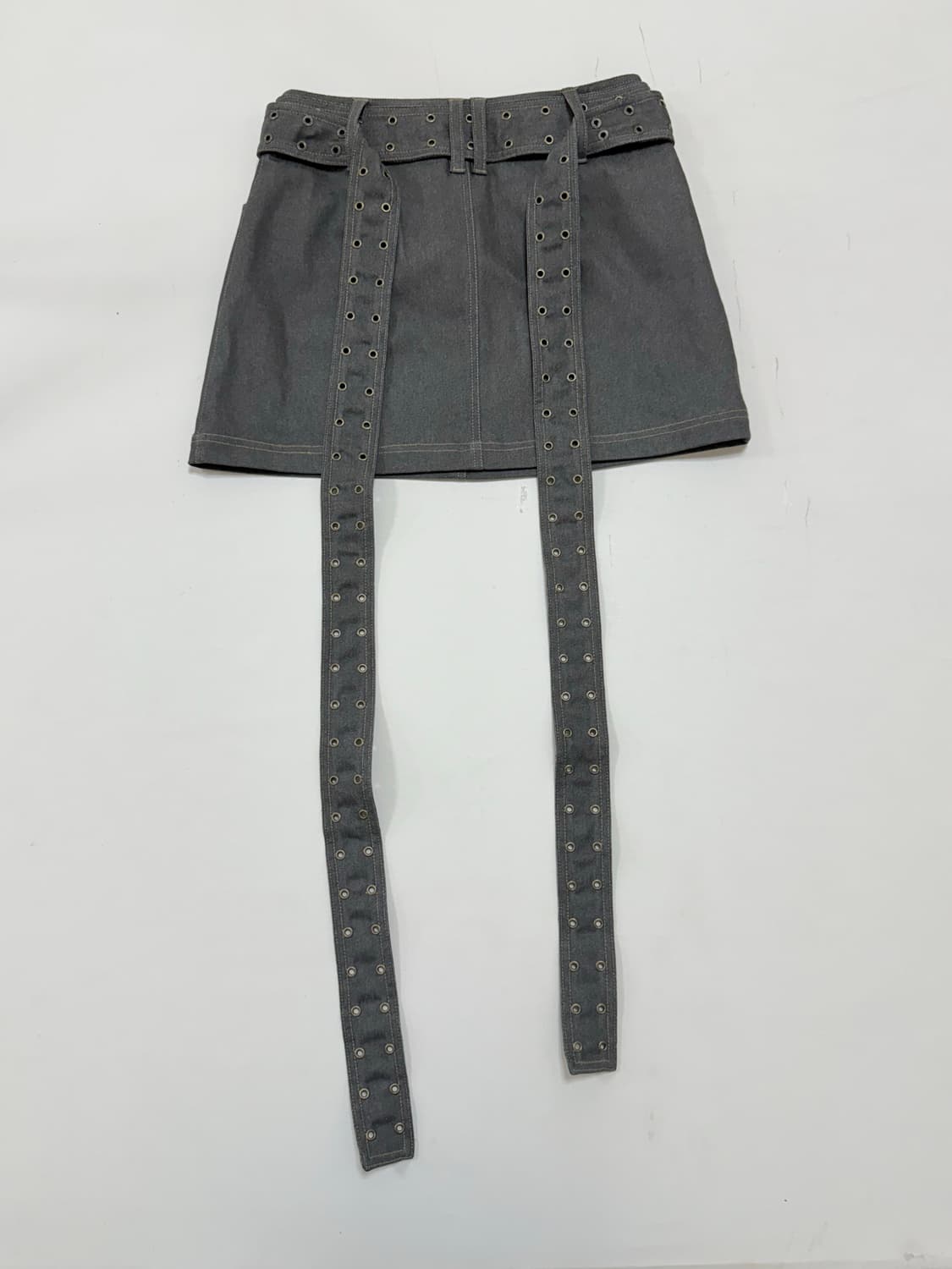 닙그너스 .dbl belt mini skirt blue 상품이미지5
