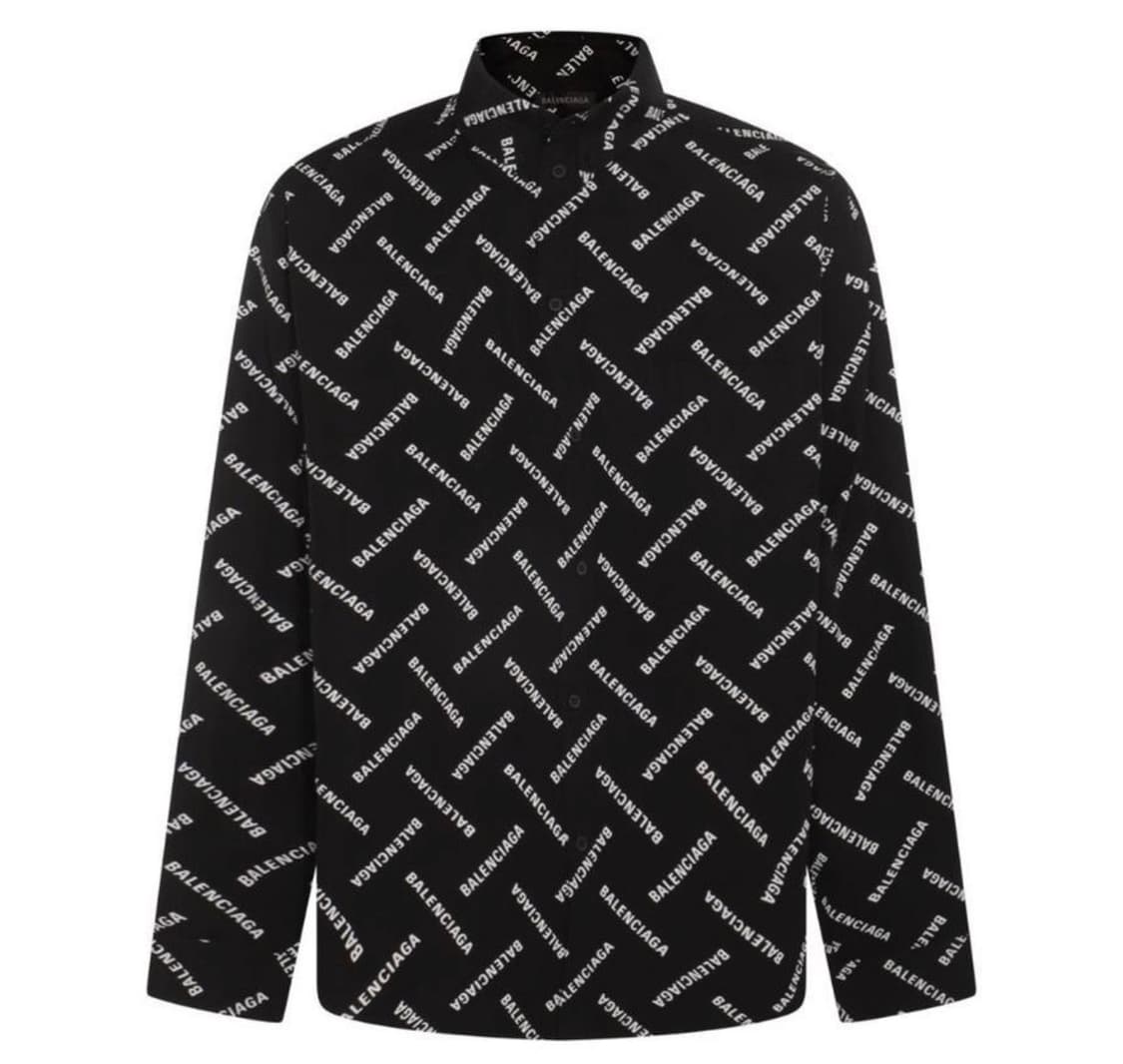 발렌시아가 올오버 로고 프린트 셔츠 상품이미지1