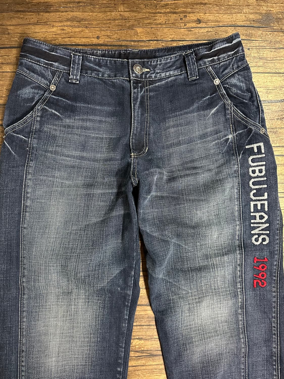 후부(FUBU) JEANS 1992 빅로고 자수 데님팬츠 36인치 상품이미지6