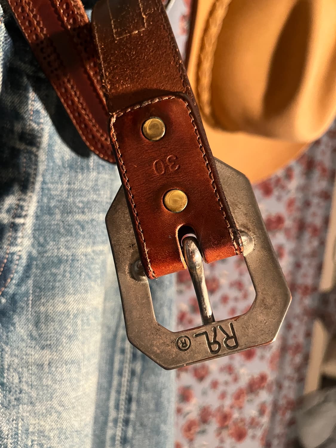 RRL 솔리드브라스 레더벨트 (30) 상품이미지3