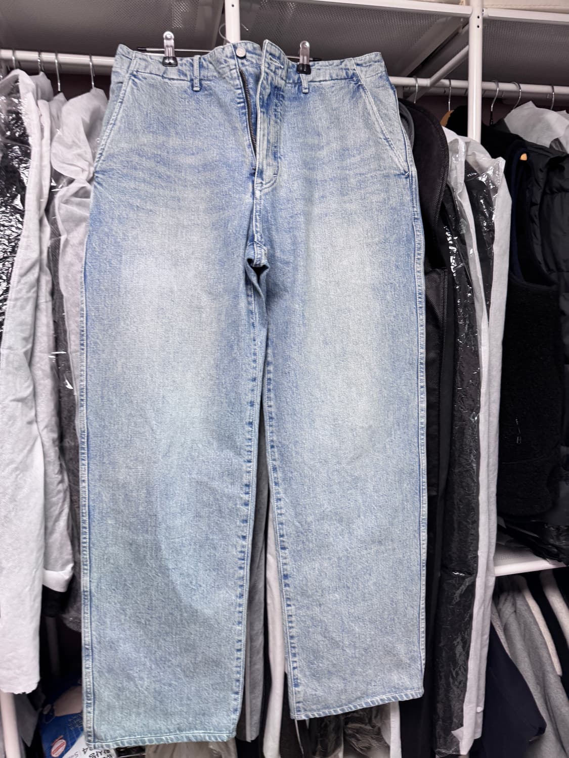 포터리 와이드 데님 라이트 블루 2사이즈   상품이미지3