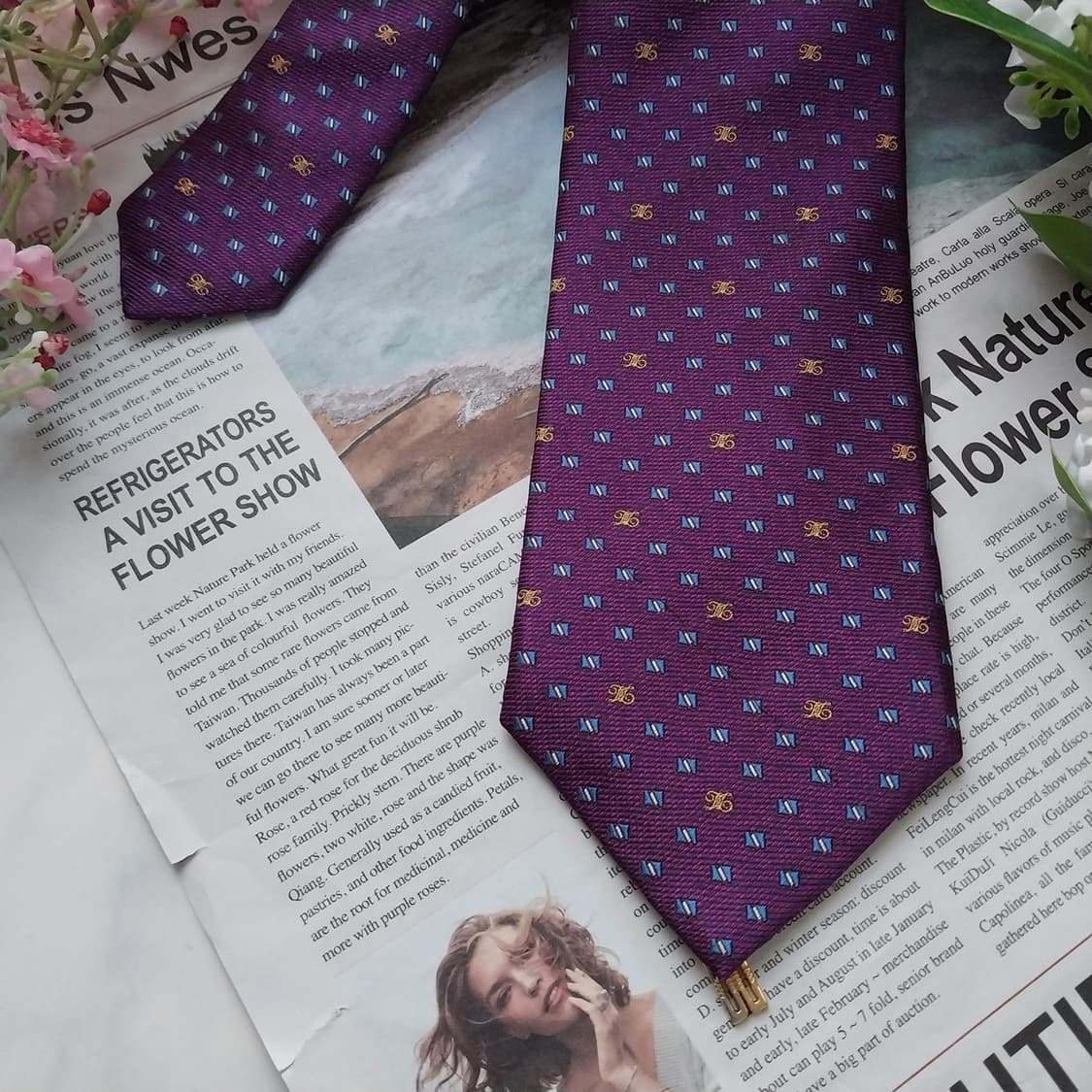 닥스 실크 퍼플 마이크로 패턴 넥타이 8.2cm A+등급 K1584
 상품이미지5