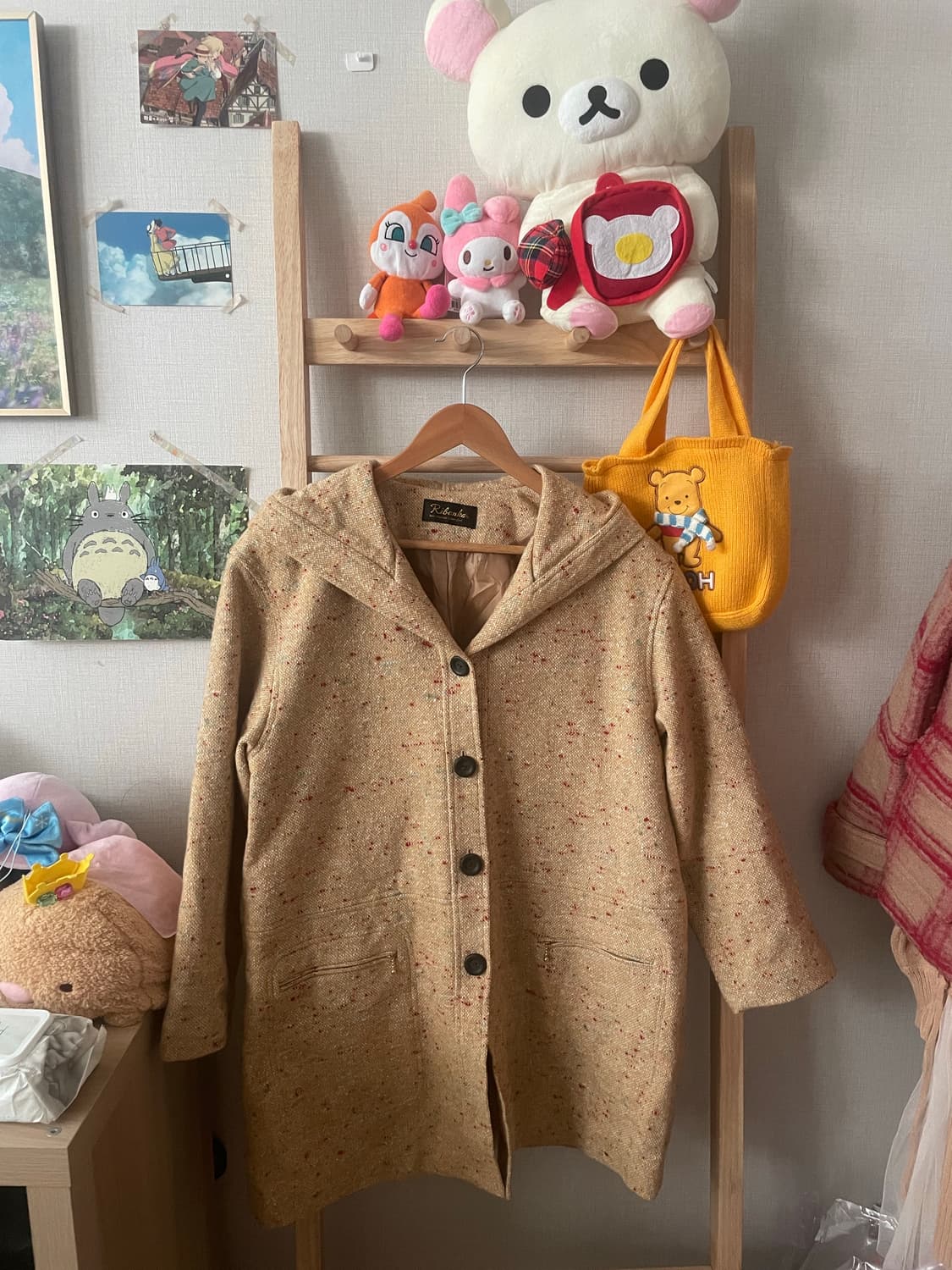 모리걸 빈티지 울 후드 코트💛🧡 상품이미지1