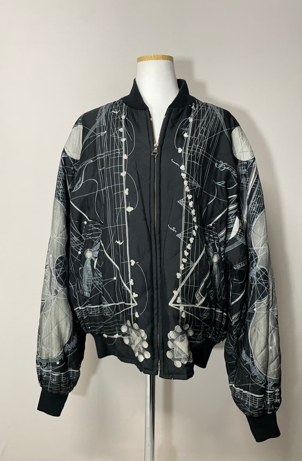 90‘s 에르메스 실크 리버시블 봄버 자켓 상품이미지2