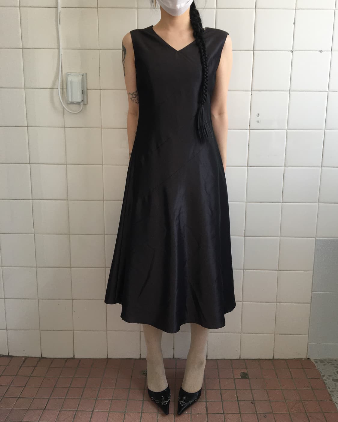 Glossy sleeveless onepiece 상품이미지5