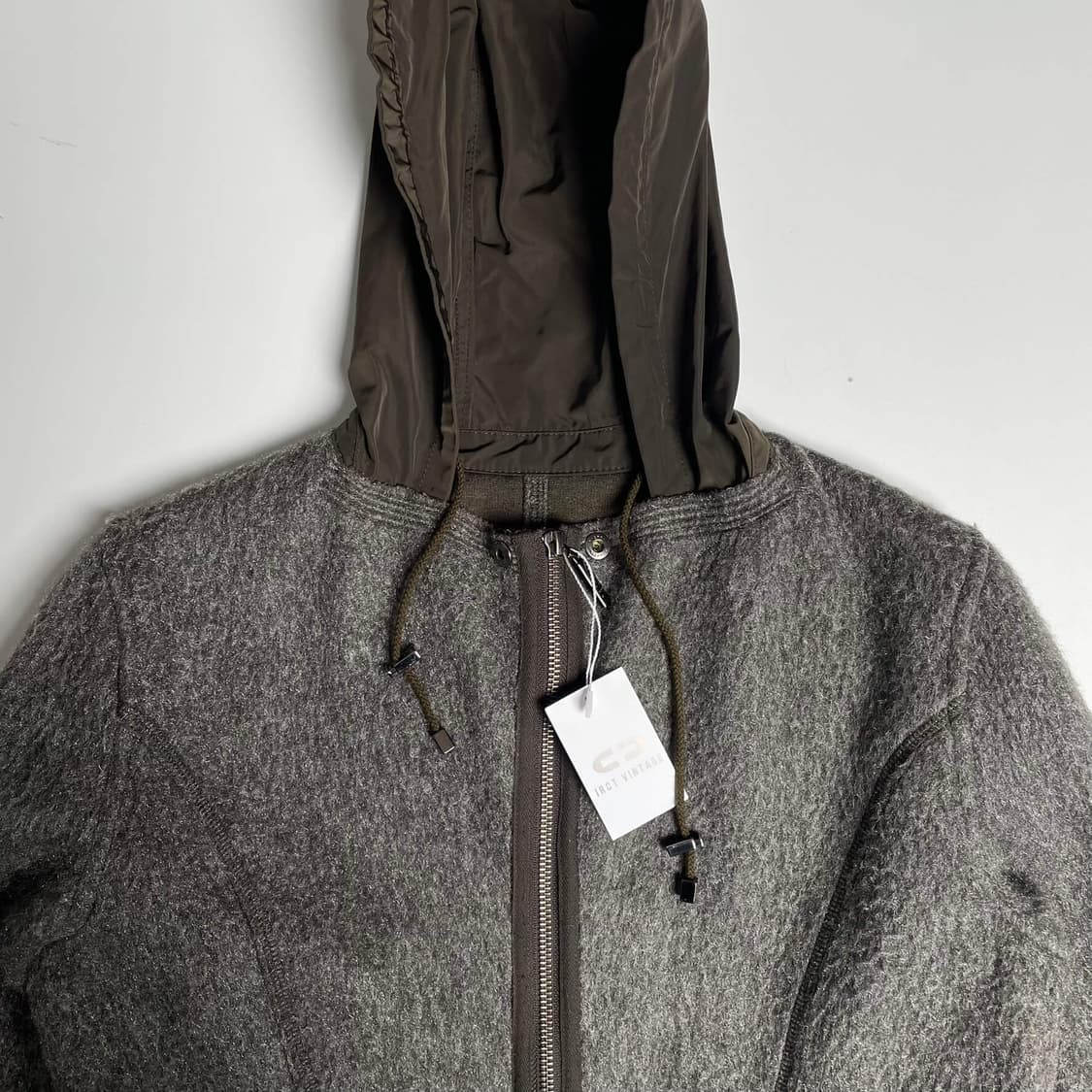 Hiroko koshino bis 패브릭 레이어드 집업 후드 상품이미지3