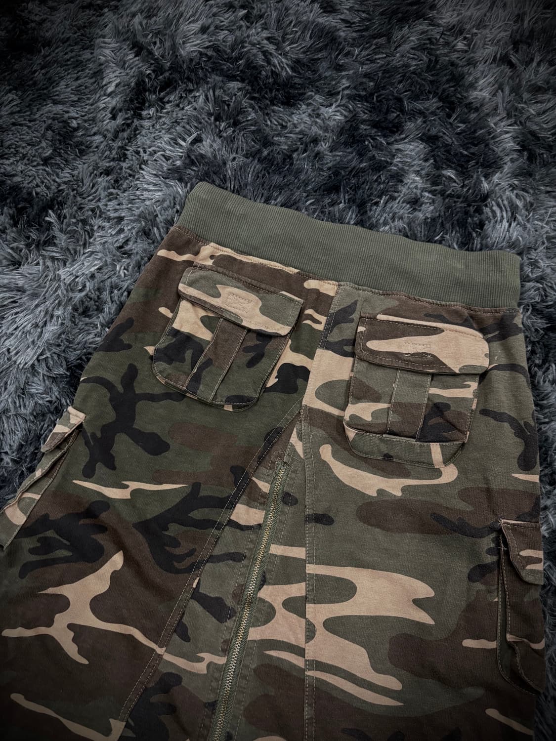 밀리터리 지퍼 디테일 롱 스웻스커트 상품이미지7