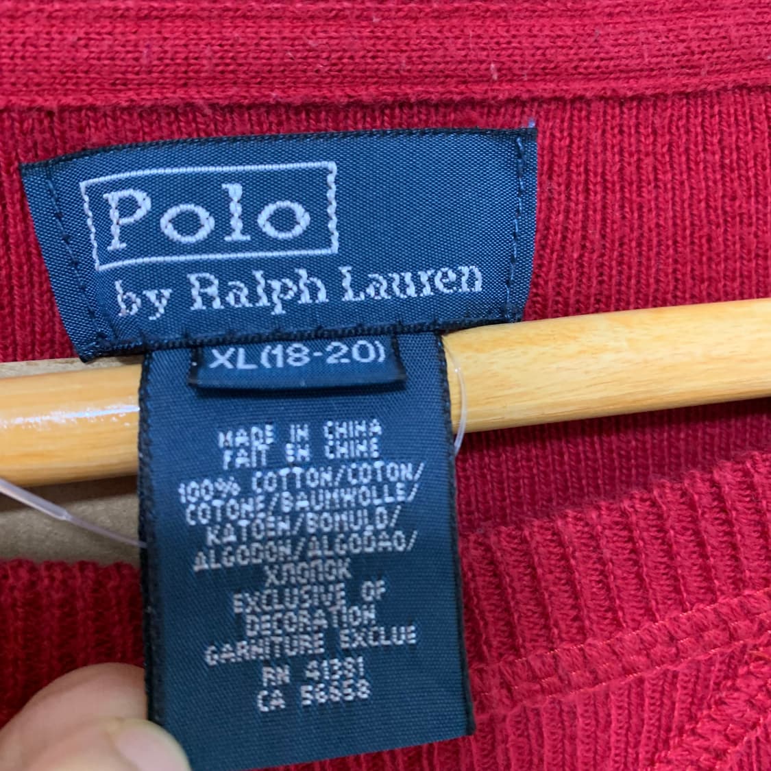 폴로 랄프로렌 빈티지 긴팔 니트 맨투맨 레드 XL 여성 남성 M-L 상품이미지5