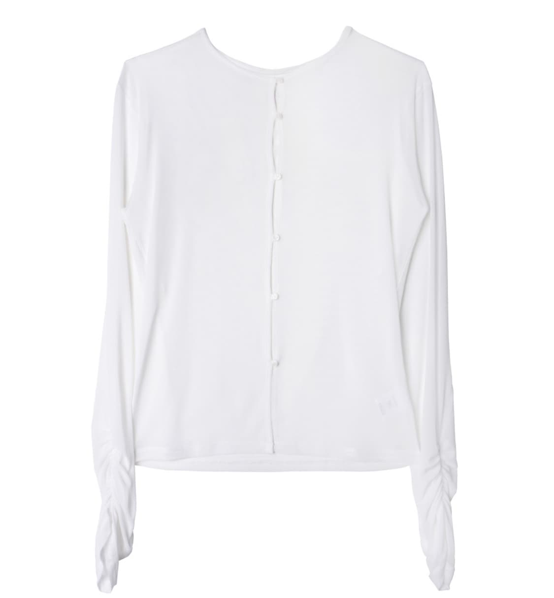 WRINKLE MESH CARDIGAN WHITE 상품이미지3