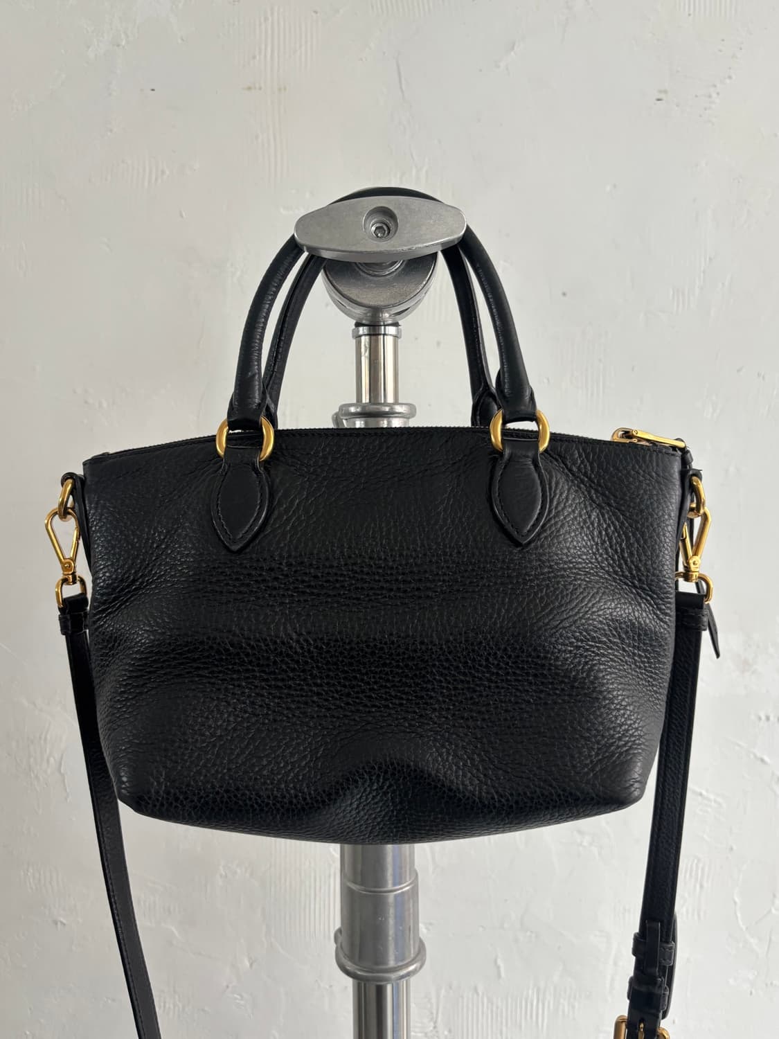 PRADA 프라다 블랙 비텔로 피닉스 레더 2WAY 토트백 상품이미지5