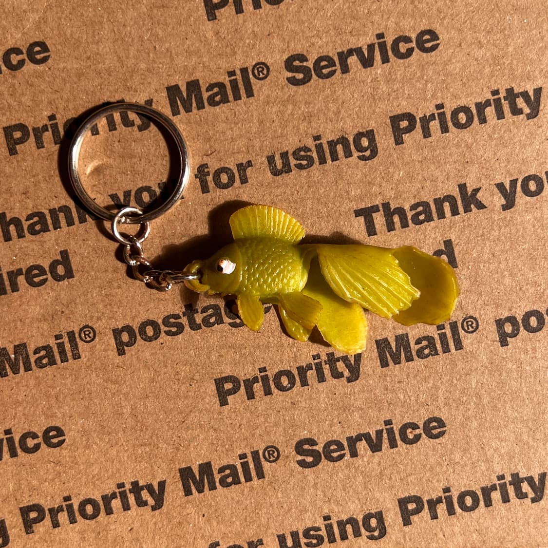 90s vtg Yellow Goldfish Keyring 상품이미지2