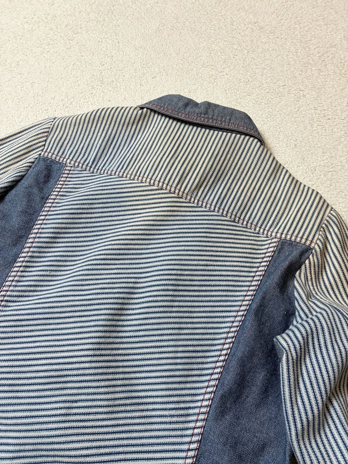 오일릴리 90's 히코리 스트라이프 배색 데님 트러커 자켓 PN7812 상품이미지6