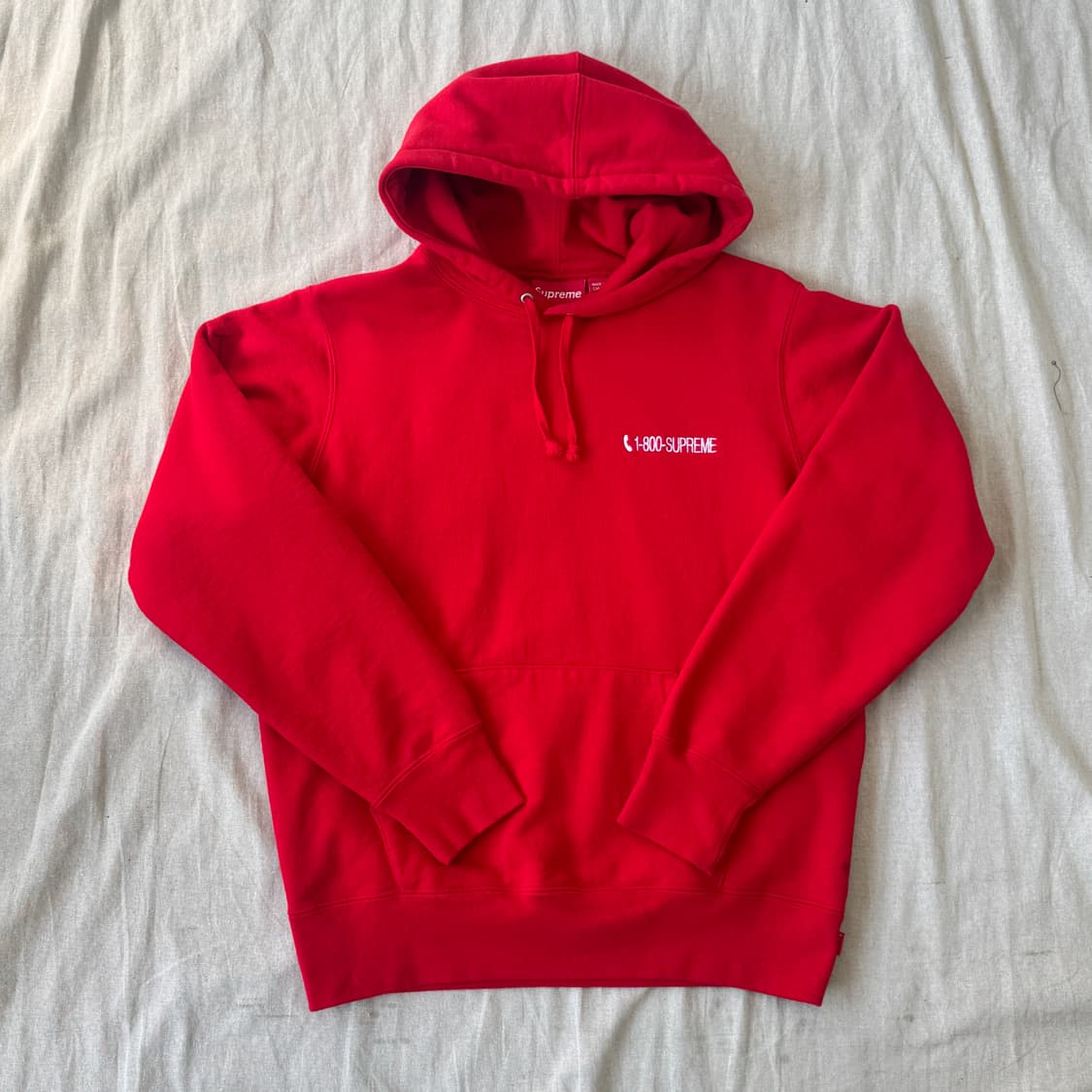 슈프림 19fw 1-800 자수 레드 후드 S 상품이미지3