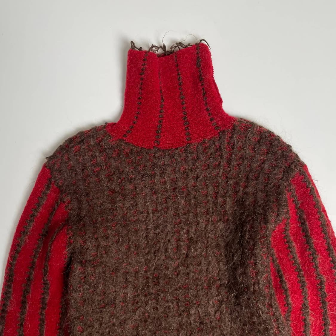 Antoine 브라운 스트라이프 모헤어 블렌드 니트 (france)    상품이미지5