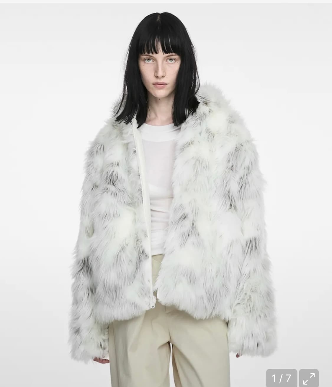 [새상품] 나체 리버시블 후드 퍼 자켓 크림 0사이즈 상품이미지1