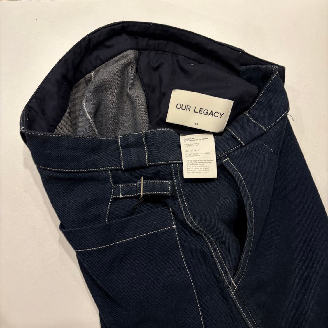 [44] 16ss 아워레가시 네이비 데님 바지 워크 팬츠 D571 상품이미지3