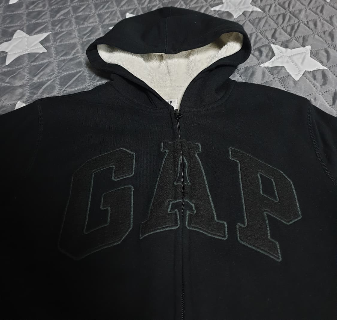 CAP 갭 빈티지 자수로고 안감보아 후드집업 블랙 (S) 상품이미지2