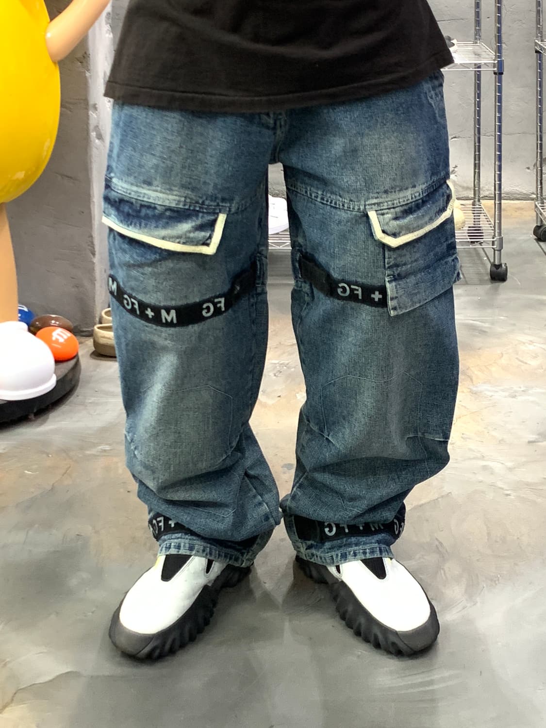 00s 마리떼 프랑소와 저버 테이핑 데님 팬츠 상품이미지9