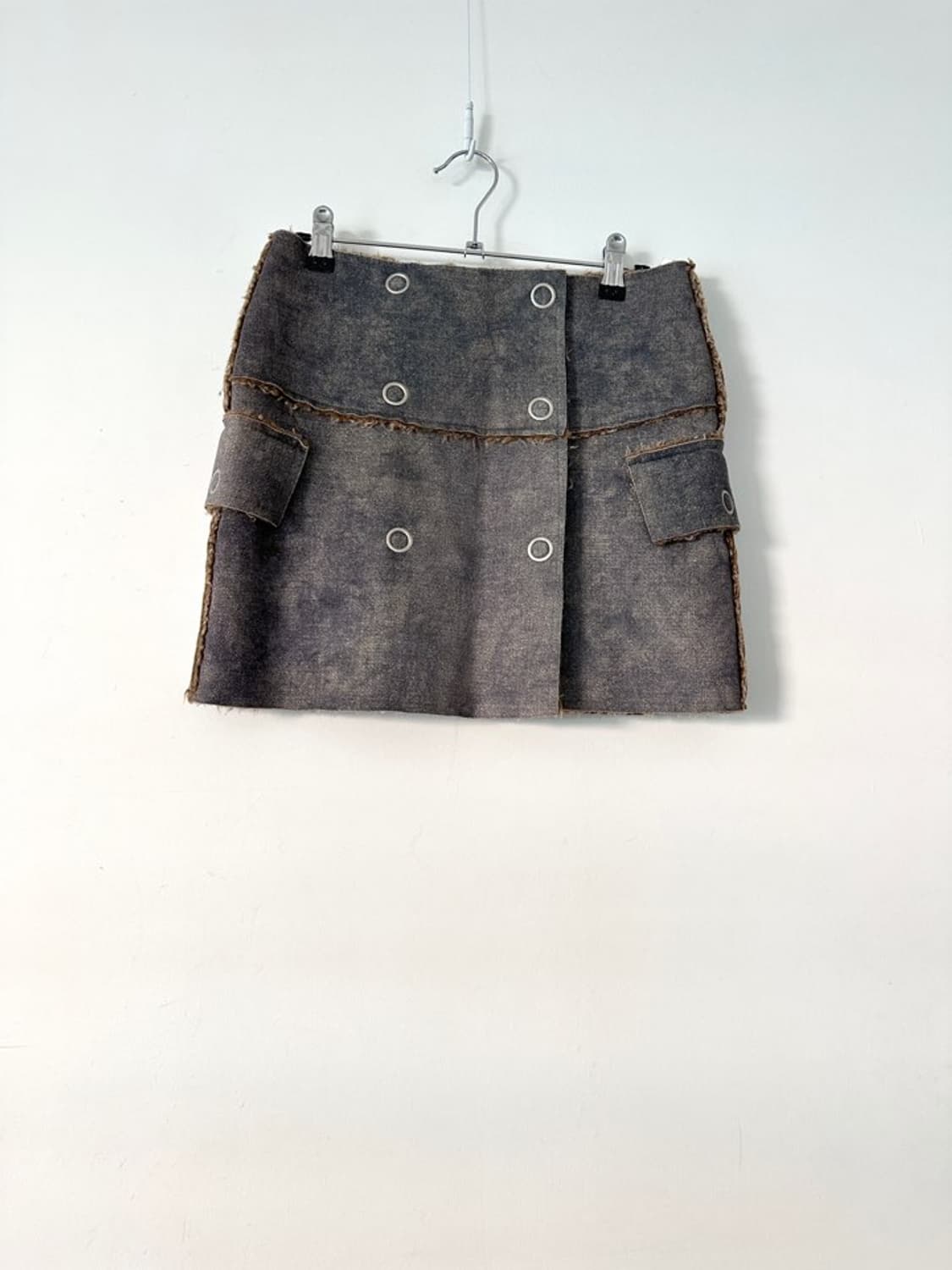 Utility layered warm skirt / grey 상품이미지1