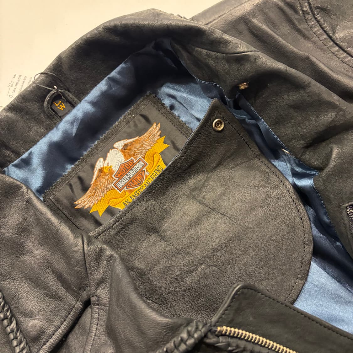 [L] 할리데이비슨 우먼 블랙 가죽 레더 자켓 B966 상품이미지8