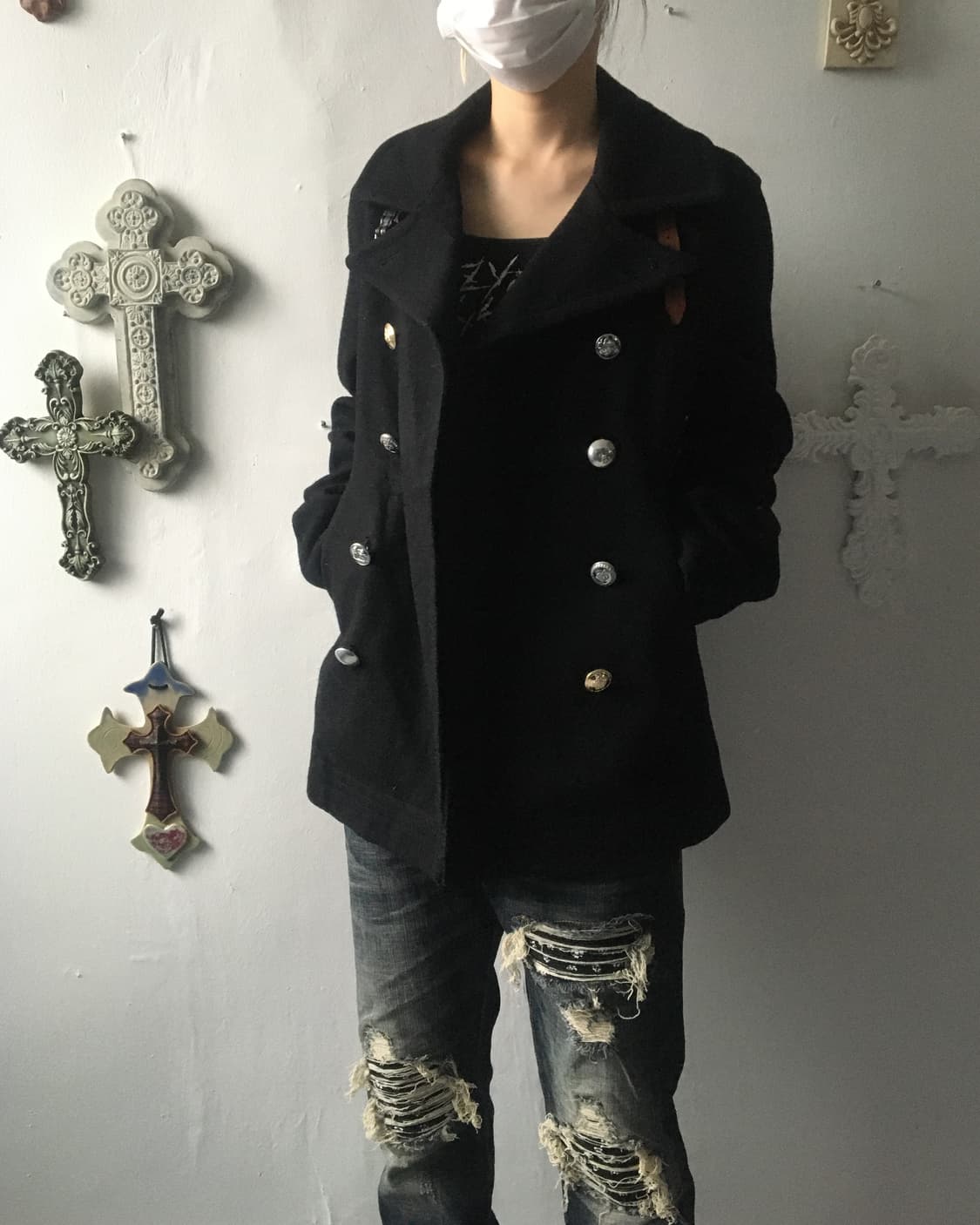 Double button woolen rider jacket 상품이미지8