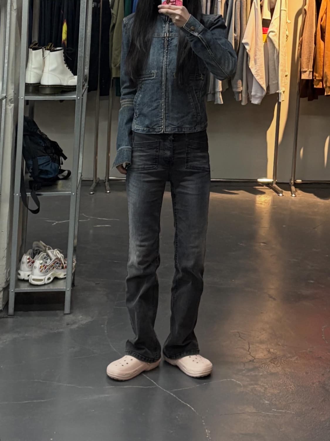 아르마니 데님 워싱 바이커 자켓 A3123 상품이미지1