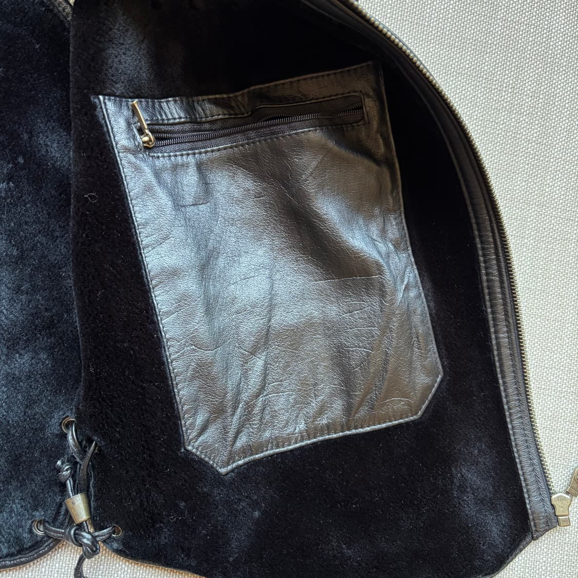 무스탕 블랙 가죽 베스트 남성 (100-105size) 상품이미지10