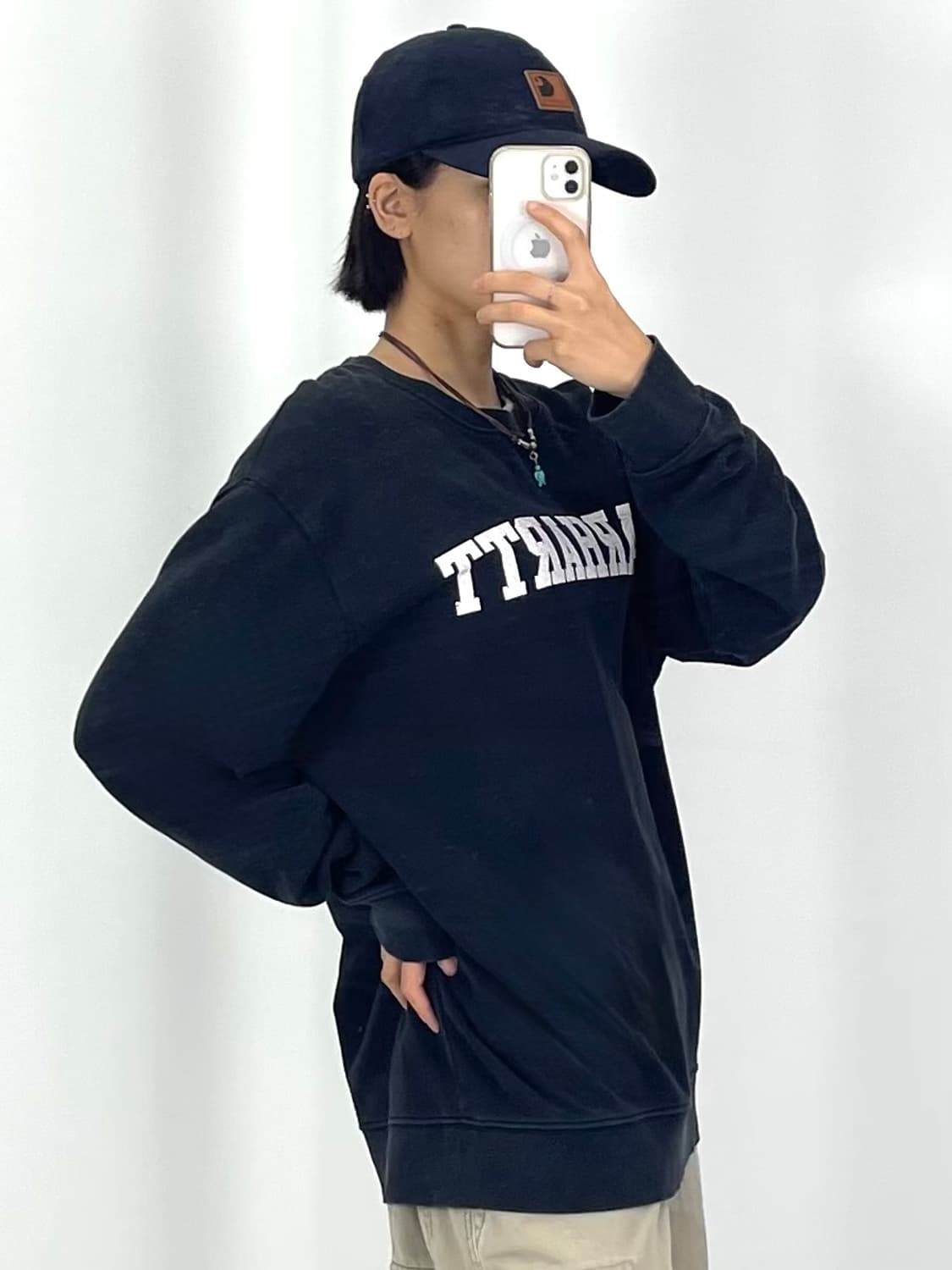  [L]CARHARTT 블랙 로고 긴팔티셔츠 상품이미지3