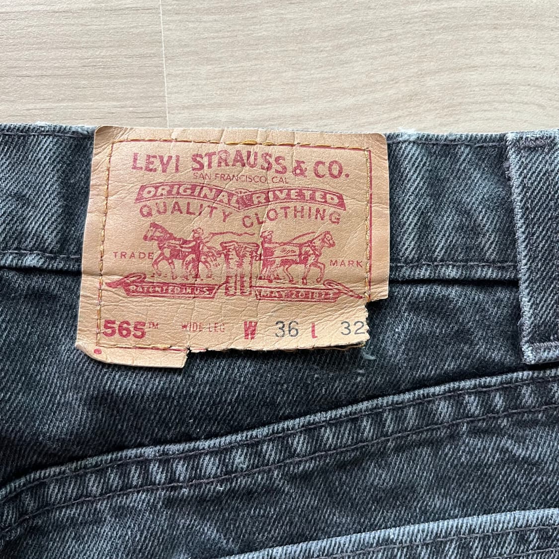[36X32] 90s 빈티지 리바이스 565 블랙 상품이미지5