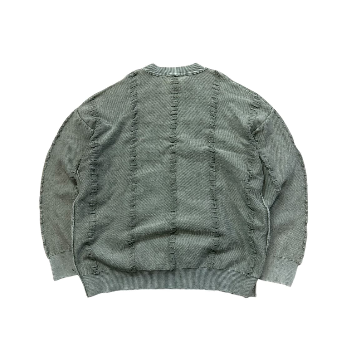 VIntage 데미지 워싱 올리브 카키 맨투맨 상품이미지3