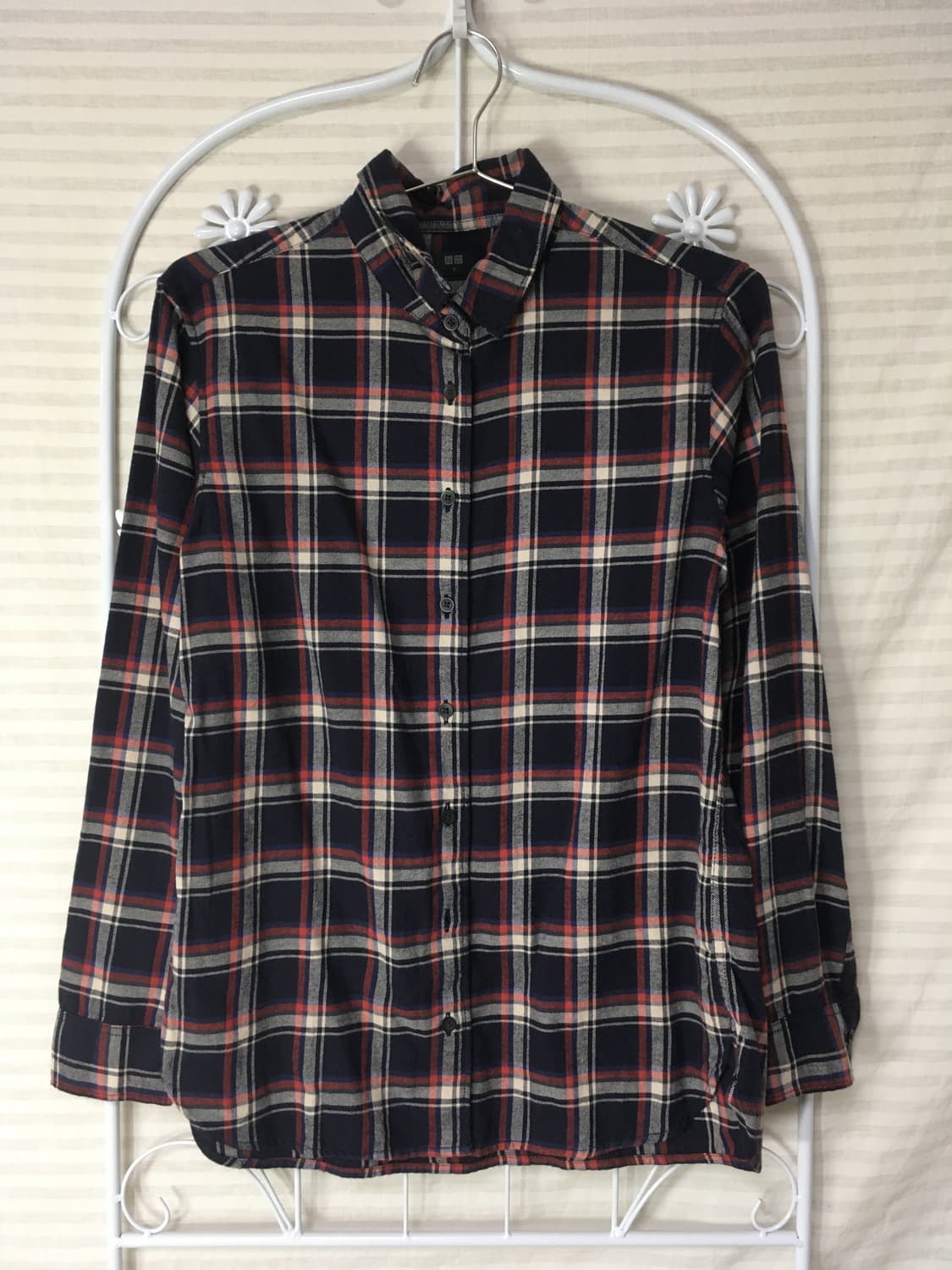 빈티지 네이비 체크 셔츠 y2k 스트릿 갸루 펑키 일본빈티지717 상품이미지1