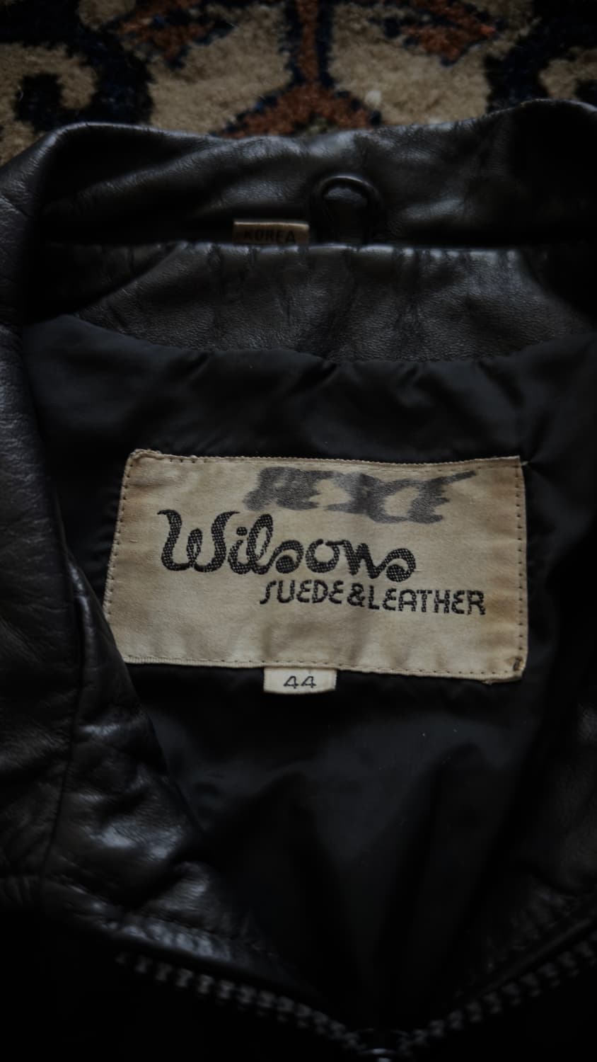 80s Wilsons black Whisker Leather Jacket 상품이미지9