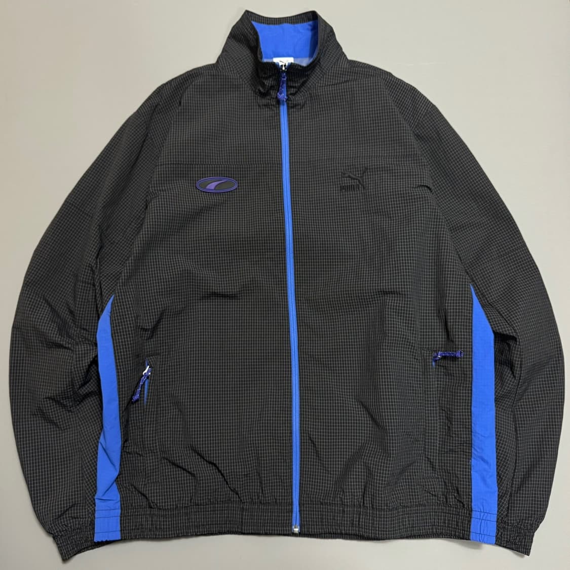 빔즈 X 퓨마(PUMA) 19fw 블랙 블루 립스톱 하이넥 윈드브레이커 상품이미지6