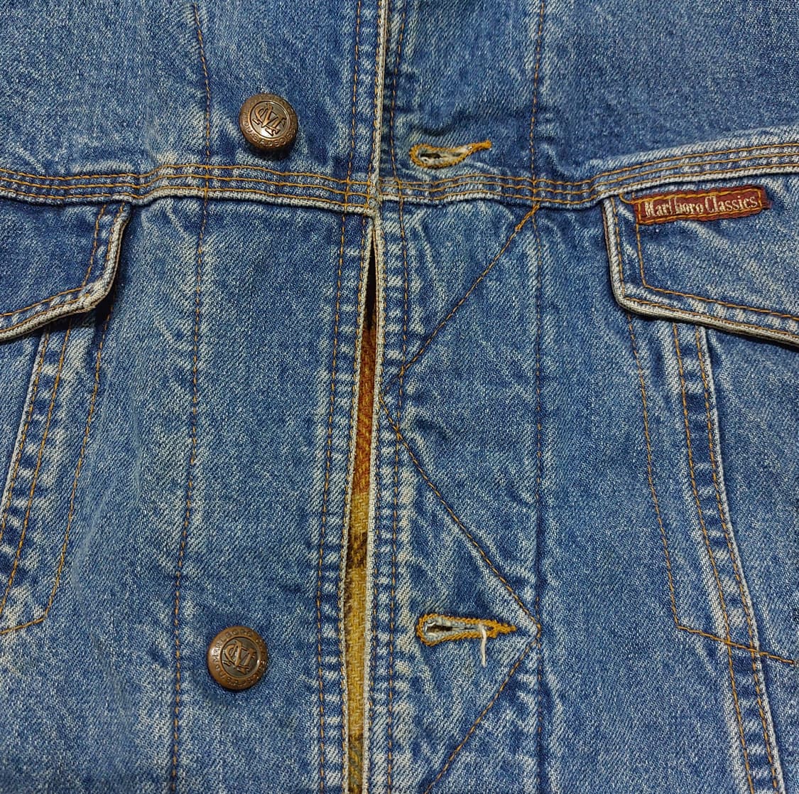 말보로 클래식 데님 자켓 italy made L (105) 울 라이닝 상품이미지5