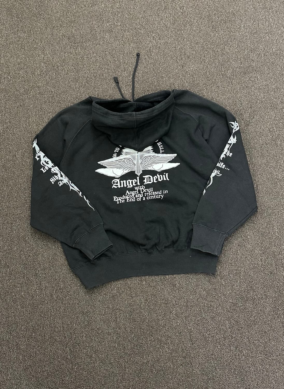 L)Japanese vintage Angel Devil 프린팅 후디 상품이미지5