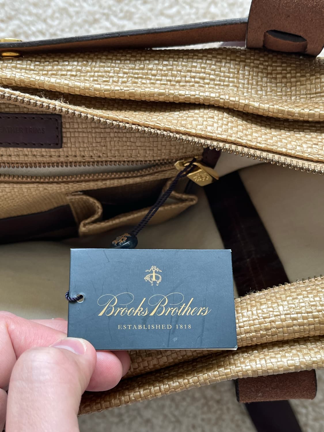 브룩스 브라더스 라탄 리얼 레더 숄더 백 상품이미지10