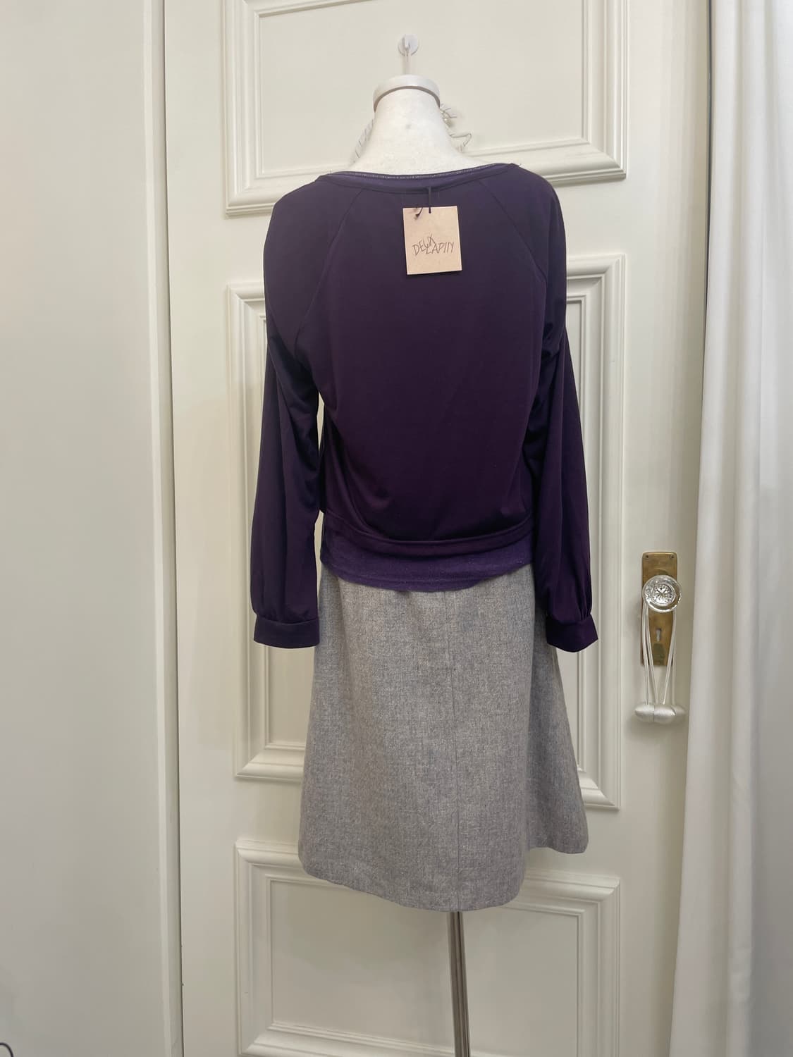 blue gray wool pocket point midi skirt 상품이미지8
