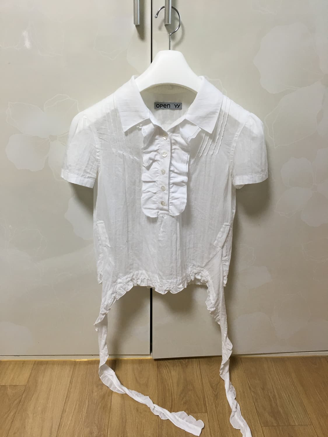 오픈와이와이 RUFFLE POLO SHIRT (WHITE) 상품이미지4