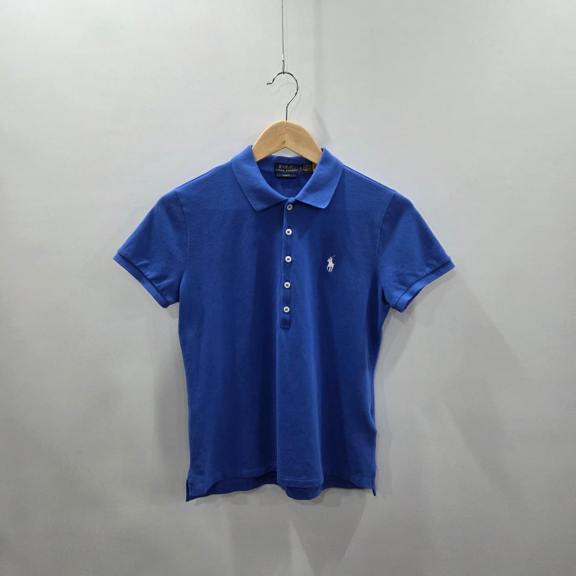 폴로랄프로렌 우먼 피케 카라 반팔티 블루 M 상품이미지1