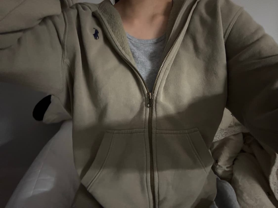 폴로 카키 베이지 후드집업 상품이미지2