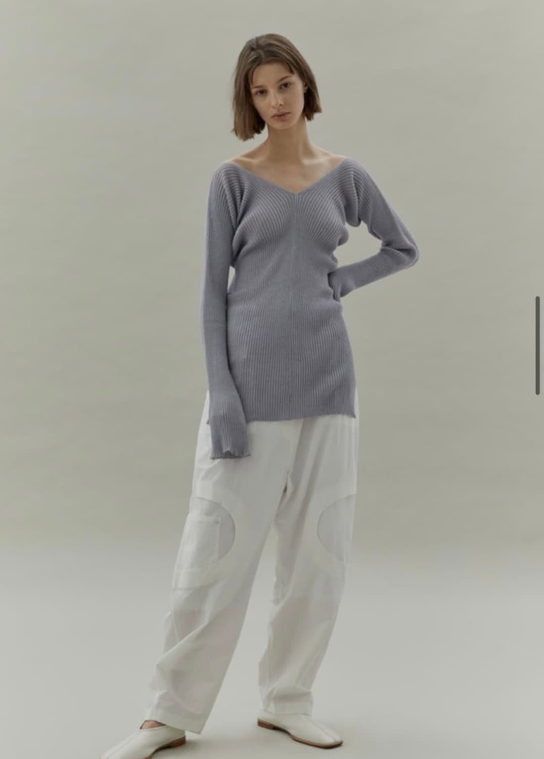 로우클래식 브이넥 립니트  상품이미지3