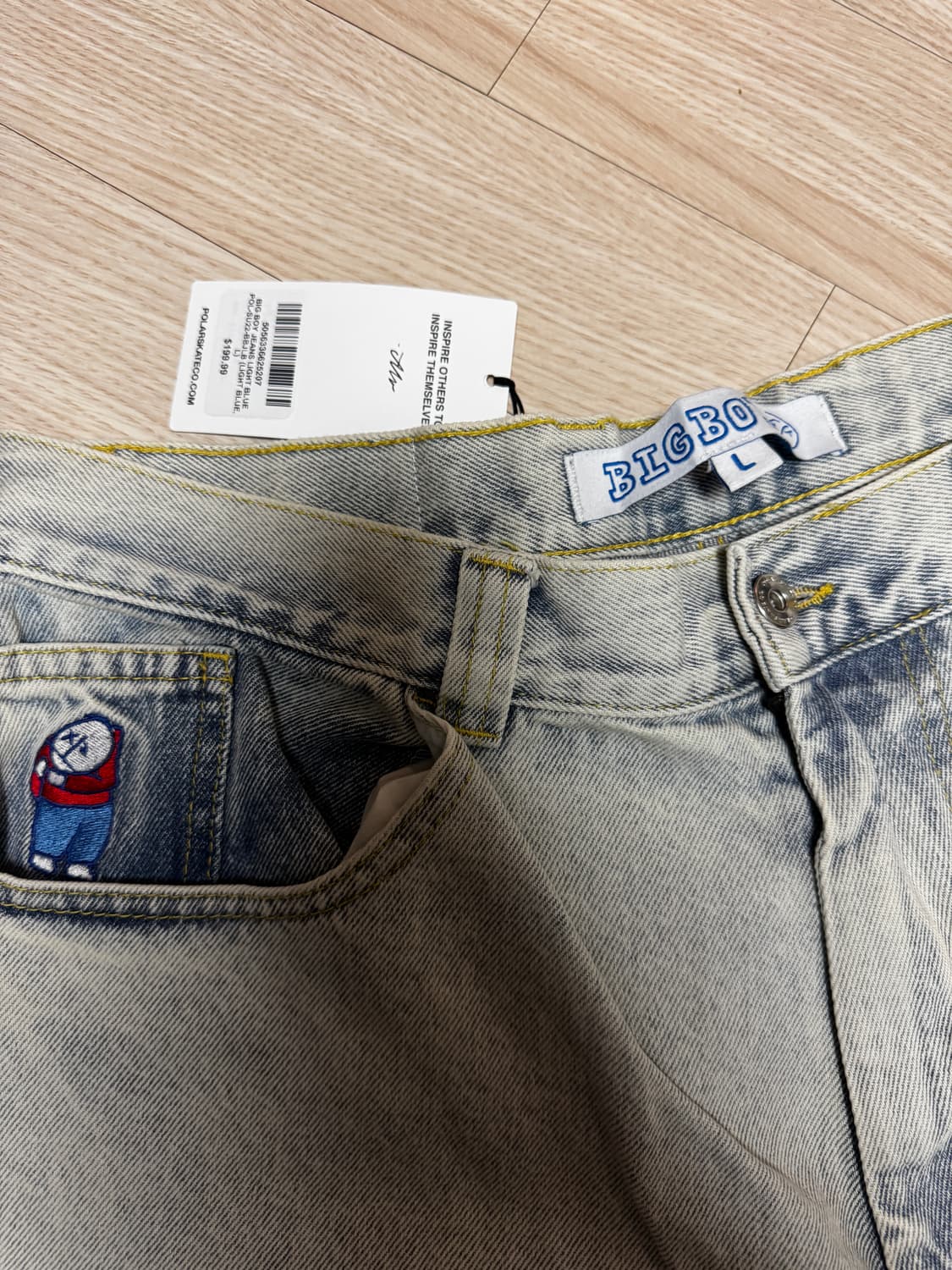 폴라스케이트 빅보이진 팬츠 라이트블루 L사이즈 상품이미지2