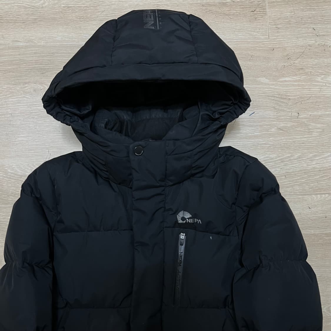 네파 키즈 덕다운 후드 롱 패딩 점퍼 [블랙] S/140 상품이미지2
