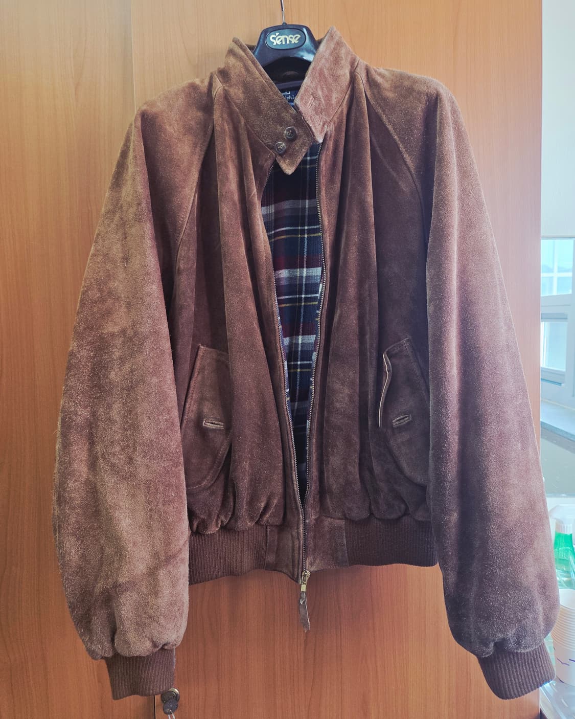 XL) 홍콩메이드 90s 폴로 스웨이드 해링턴 자켓 카멜색 팝니다 상품이미지1